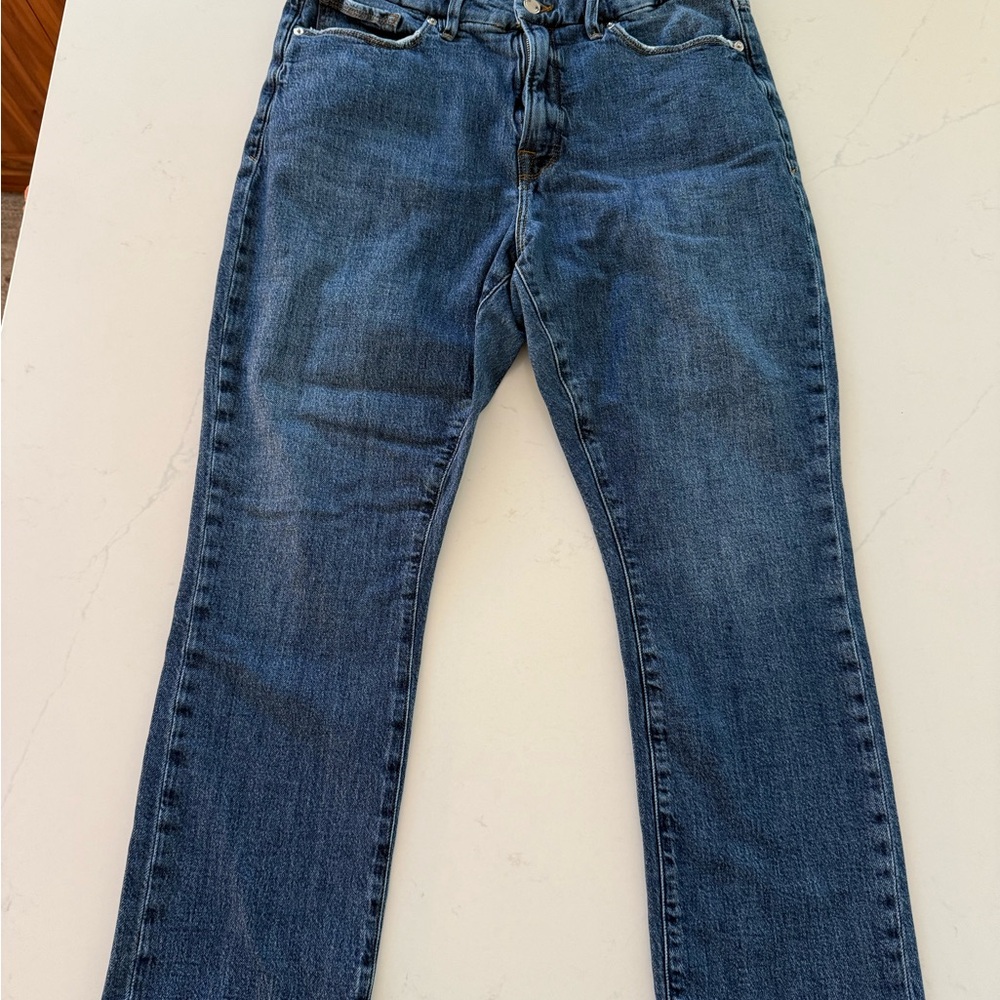 Good American Blue Straight Jeans Classic Style